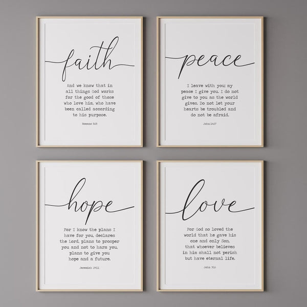 Faith Hope Love Peace Set - OhPrintable